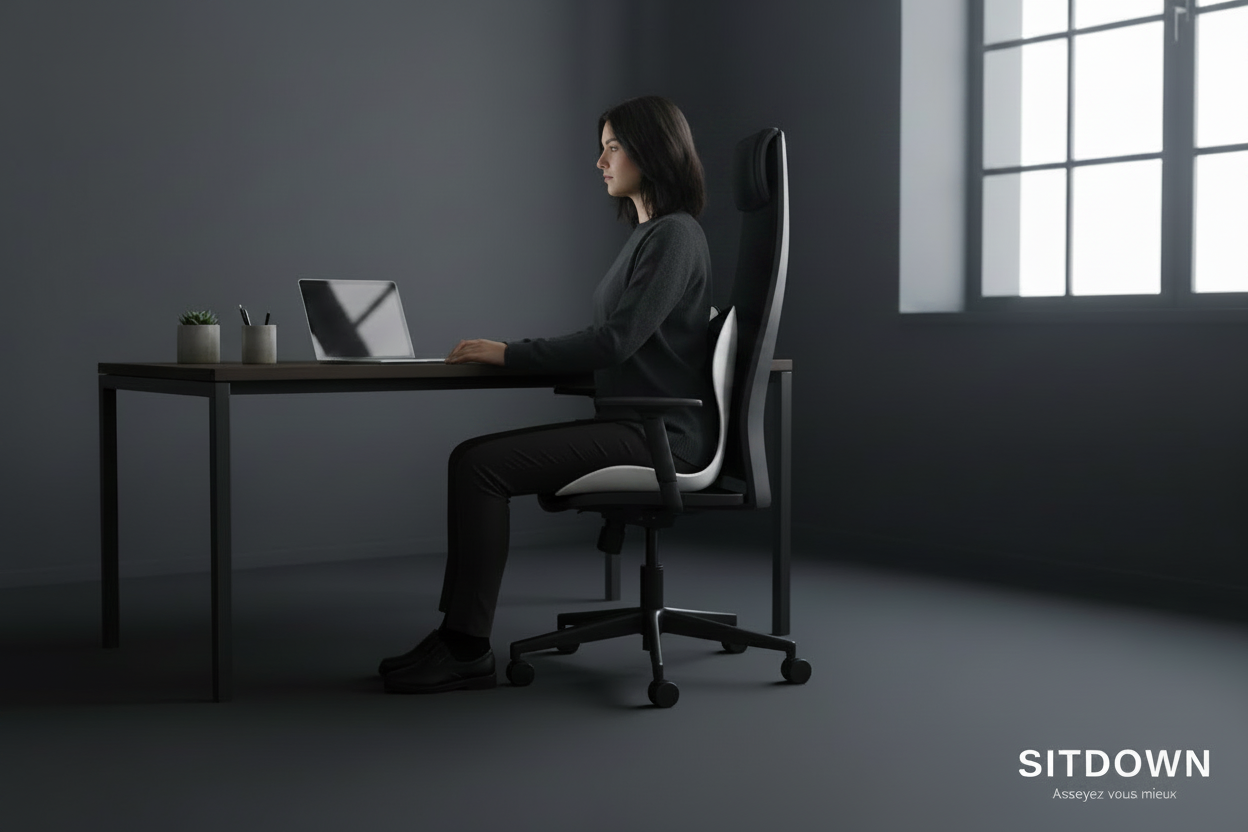 Chaise de bureau avec dossier haut et siège SITDOWN